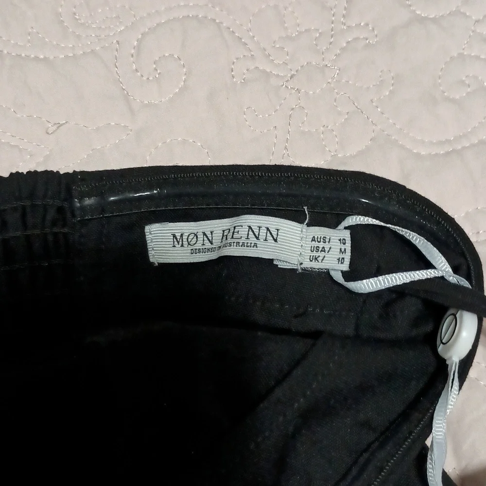 Mon Renn NWT Black Strapless A-Line Dress with Contrast Stitching - Picture 8 of 9